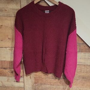 a new day Women's Maroon and Magenta Sweater
